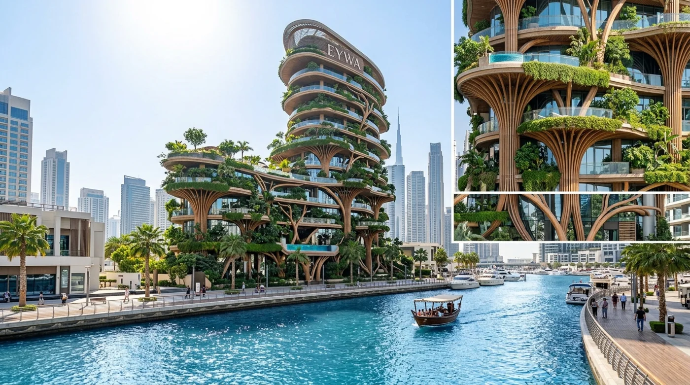 EYWA Dubai by R.Evolution, Dubai Water Canal, Business Bay render